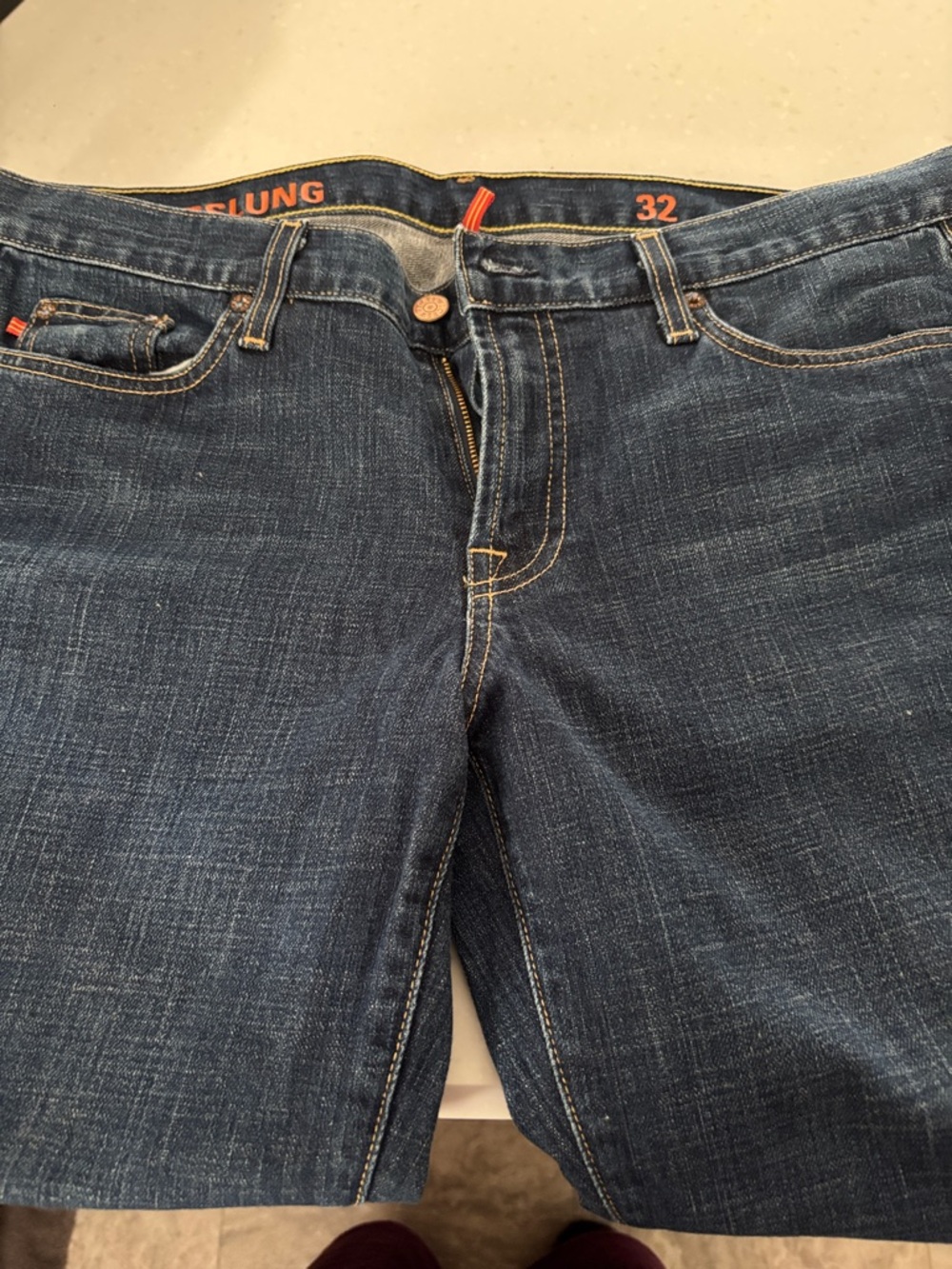 J. Crew Hipslung Indigo Cropped Jeans with Contrast Stitching